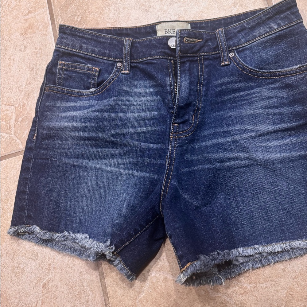 BKE Dark and Light Blue Denim Shorts